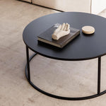 schwarzer metall Couchtisch rund 
