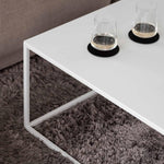 Devana X - Couchtisch mit Platte aus weiß | Metallbude