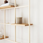Metallregal RIVO - Wandregal in Cashew-Beige mit Ablage aus Massivholz | Metallbude